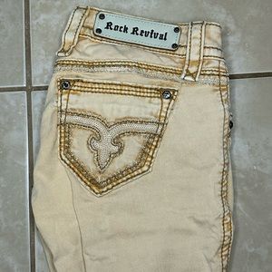 ✨ Rock Revival Ankle Skinny Jeans Size 25 - Blair - Peachy Tan